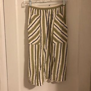 Striped A-line skirt with pockets